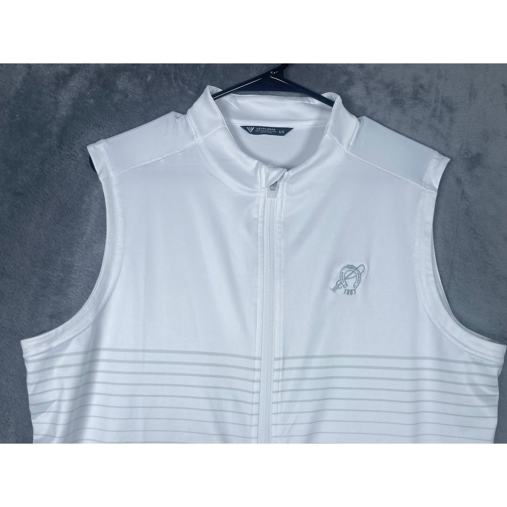 Levelwear Piedmont Driving Club Atlanta Mens XL White Striped Golf Vest